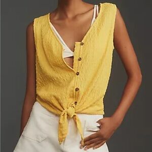 Anthropologie Sanctuary Link Up Tie Tank XS in Golden Yellow Color Sold Out